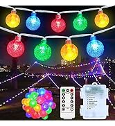 RJEDL Globe String Lights Fairy Lights Battery Operated,10M/33ft 100LEDs Waterproof Christmas Lig...