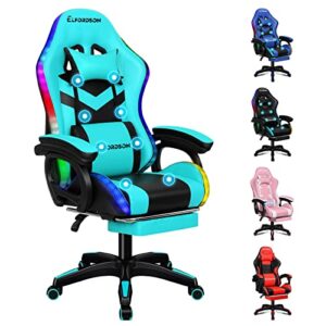 8-Point Massage Computer Office Chair with Lumbar Support Footrest 82cm High Back 150° Recliner