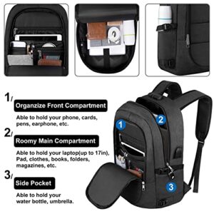 15.6-17.3 inch Business Laptop Rucksack Bag with USB Charging Port & Lock