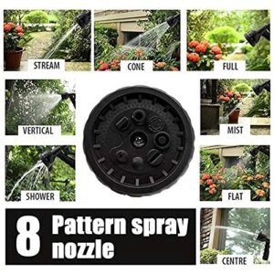 3 Times Expanding Flexible Magic Lightweight Watering Hose Pipe with 8 Function Spray Gun/Solid Brass Fittings/Anti-Leakage Easy to use