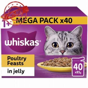 Whiskas 1+ Adult Poultry Selection in Jelly 40 Pouches
