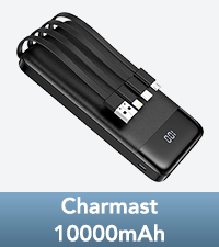 Charmast power bank with built in cable