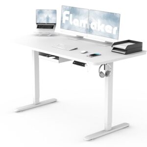 120 x 60 cm Electric Desk Sit Stand Desk Adjustable Desk Home Office Desk with Wheels
