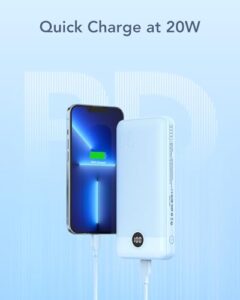 20W Fast Charging PD18W QC 3.0 USB C Battery Pack Portable Charger with 4 Outputs & 2 Inputs Compatible with iPhone/iPad/Samsung Phones Tablet and More