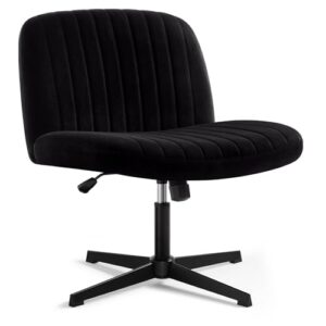 Velvet Fabric Cross-Legged Office Chair