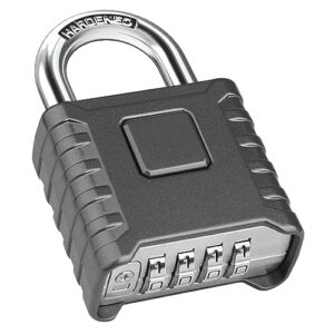 [Weatherproof] 52mm Large 4 Digit Locker Padlock with 8mm Thick 304 Stainless Steel Shackle for Garage