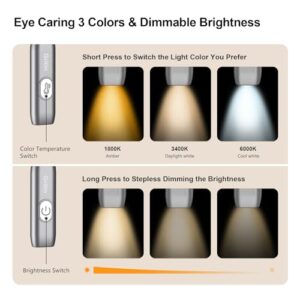 Rechargeable Book Light for Reading in Bed at Night-Eye Caring 3 Colors