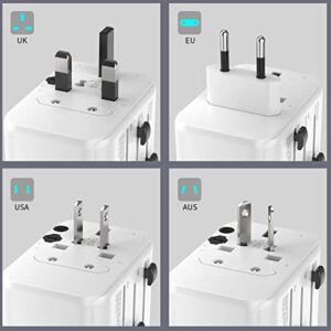 Diswoe Worldwide Travel Adapter with 2 USB A and 3 USB C Ports International Travel Plug Adapter with EU UK USA AU Plugs Power Socket Charger for Multi Countries