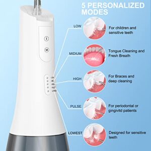 SanPintech 360°Rotation Oral Irrigator with 5 Modes & 6 Jet Tips Water Teeth Cleaner