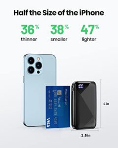 EAFU Small 10000mAh Power Bank Fast Charging 3A Powerbank USB C Battery Pack Mobile Phone Power Banks for iPhone 15 14 13 12 11 X Pro Max Samsung Galaxy S22 S21 Google Pixel LG