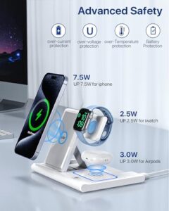 Foldable 3 in 1 Wireless Charger Stand for Apple Watch 9/8/7/6/SE/5/4/3/2