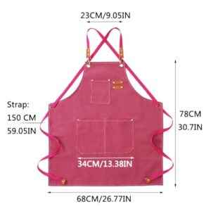Work Apron with 3 Pockets Adjustable Strap Professional Waterproof Barbecue Apron for Men Women for Barber Kitchen Gardene