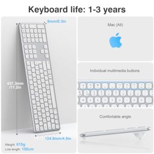 Quiet Slim USB Wired Computer Keyboard Full Size Plug and Play LED Keyboard