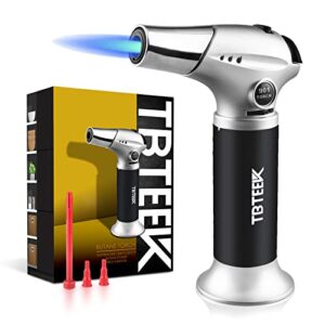 Fit All Tanks Kitchen Blow Torch with Safety Lock & Adjustable Flame for Cooking