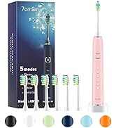 7am2m Sonic Electric Toothbrush for Adults and Kids- High Power Rechargeable Toothbrushes with 8 ...