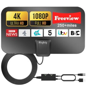 Amplified Indoor TV Aerial with Booster 250+ Long Range Reception