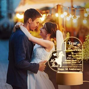 Touching Words Engraved 1st Anniversary Valentines Day Gifts for Him/Her/Husband/Wife/Couples [Energy Class F]            [Energy Class F]