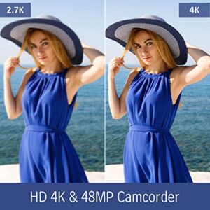 18X Digital Zoom Webcam Recorder 3.0'' 270° Rotation Touchscreen Vlogging Camera for YouTube with Remote Control