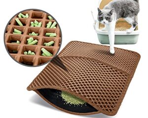 Square Large Hole Cat litter Trapper Waterproof NonSlip Dual Layer Tray Mat Easy to Clean