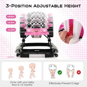 Foldable Activity Push Walkers with Adjustable Height