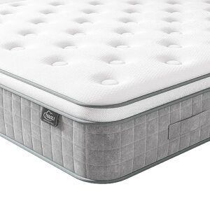 10 Inch Medium Firm Gel Memory Foam Pocket Sprung Hybrid Mattress Orthopedic for Pressure Relief Motion Isolation - Edge Support & OEKO-TEX 100
