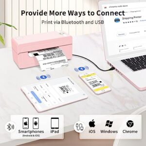 Pink Wireless Shipping Label Printer for Small Business & Packages