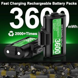 2x3600mWh Xbox Controller Battery Pack with LED Indicators for Xbox Series X/S