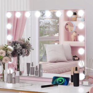 80×62cm Lighted Makeup Mirror with 18 Dimmable Led Bulbs