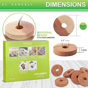 100% Natural Anti Moth 4.5cm Cedar Rings - Substitute to Moth Balls and Humane Moth Killer - Sandpapers & Storage Bag Included