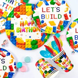 Building Blocks Party Plates Napkins Tablecloth Banne
