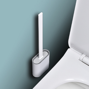 silicone toilet brush with holder