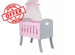 Tiny Treasures Wooden Cot (Doll Not Included)