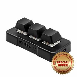 SIUKE MK321BT 3-key Mini Customized Keyboard with Mechanical Blue Switch USB+BT Dual-mode Connection for Office Game Multimedia Black