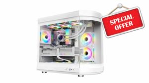 iONZ KZ-T22 Full ATX PC Gaming Case with Curved Panoramic Tempered Glass Dual Chamber