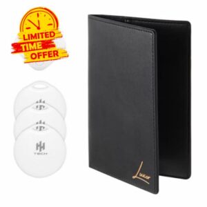 Smart Tag Pack-4 Combo: Including Free Luxor Passport Holder - Key Tracker and Item Finder for Apple iOS Devices