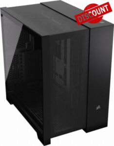 CORSAIR 6500D AIRFLOW Mid-Tower ATX Dual Chamber PC Case – Tempered Glass – Reverse Connection Motherboard Compatible – No Fans Included – Black