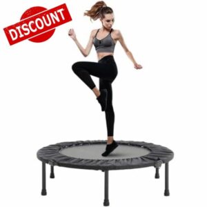 The Fellie Trampoline Mini Trampoline 38''Folding Fitness Rebounder Trampoline Exercise Trampoline for Adults Kids Indoor Outdoor Jumping Training