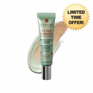 Erborian CC Red Correct with Centella Asiatica - Complexion Perfector and Imperfection-Covering Corrector - Cosmetic Care with Color Correction for Face with SPF 25