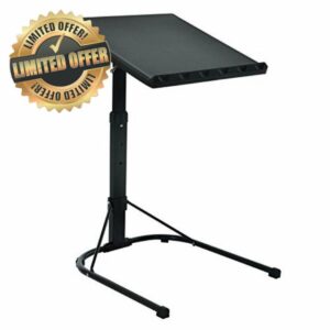 Folding Laptop Table Black With Adjustable Height and Tilt Angle Portable Gaming Computer Desk Tablet Stand Tray Bedside Sofa Armchair Crafting Jigsaw