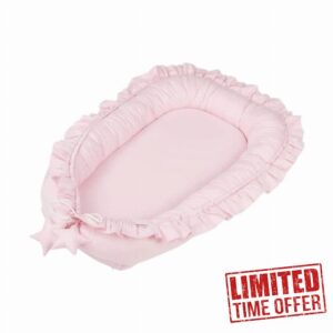 QmjdDymx Baby Bed Baby Lounger Cotton Newborn Nest Co-Sleeping Pod Portable Bassinet Mattress with Lace