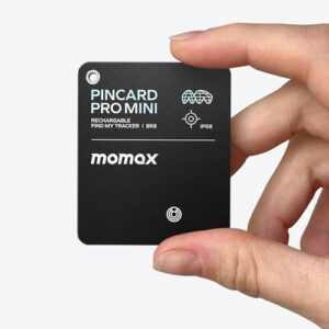 Keysmart Card Wireless Rechargeable Key Finder work with Find My (iOS only) IP68 Waterproof Smart Wallet Finder Keychain Hole for Keys