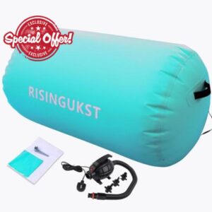 Air Tumbling Track Gymnastics Mat Inflatable 10ft 13ft 16ft 20ft Gym Tumble Mats 4 Inch Thickness for Home Use/Training/Cheerleading/Yoga/Water Fun with Electric Pump