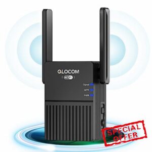 QLOCOM 2024 Newest WiFi Extender Booster 300Mbps WiFi Extender 2.4GHz WiFi Booster for Home Up to 2200 Sq.ft