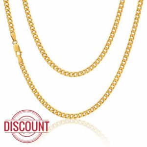 Alexander Castle 24" Solid 9ct Gold Chain Curb Chain Necklace - 2mm - Yellow Gold Necklace for Women & Men - with Jewellery Gift Box