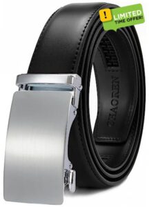 CHAOREN Belts for Men - Mens Belt Leather 1 3/8" for Jeans - Micro Adjustable Ratchet Belt Fit Everywhere…
