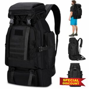 LYtech 80L Hiking Camping Backpack Men Women Hiking Rucksack Travel Backpack Luggage Bag Large Capacity Outdoor Sport Daypack Bag for Camping Hunting Travelling Trekking Climbing