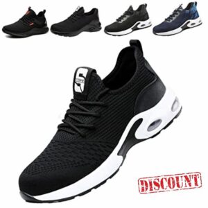 Fadezar Safety Shoes Mens Lightweight Steel Toe Cap Trainers Womens Puncture-Proof Breathable Safety Trainers Non Slip Industrial Work Shoes