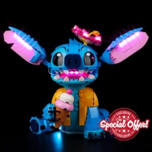 Kyglaring LED Light Kit for Lego Disney Stitch Toy Building Set,The Lighting Set Compatible with Lego 43249; Disney Figure of Hit Movie Lilo and Stitch; Fun Gift for Girls