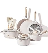 CAROTE Nonstick Pots and Pans Set, 10Pcs Granite Kitchen Cookware Sets, Induction Pans Set with S...