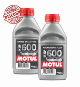 WOL DOT 4 Brake Fluid Motul 100948 Brake Fluid Factory Line RBF600 500ML - Fully Synthetic Brake Oil Dot (2 Units)